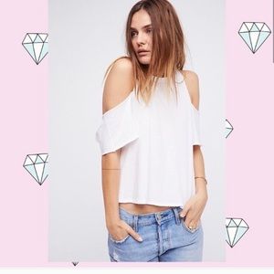We the Free cold shoulder criss cross back top